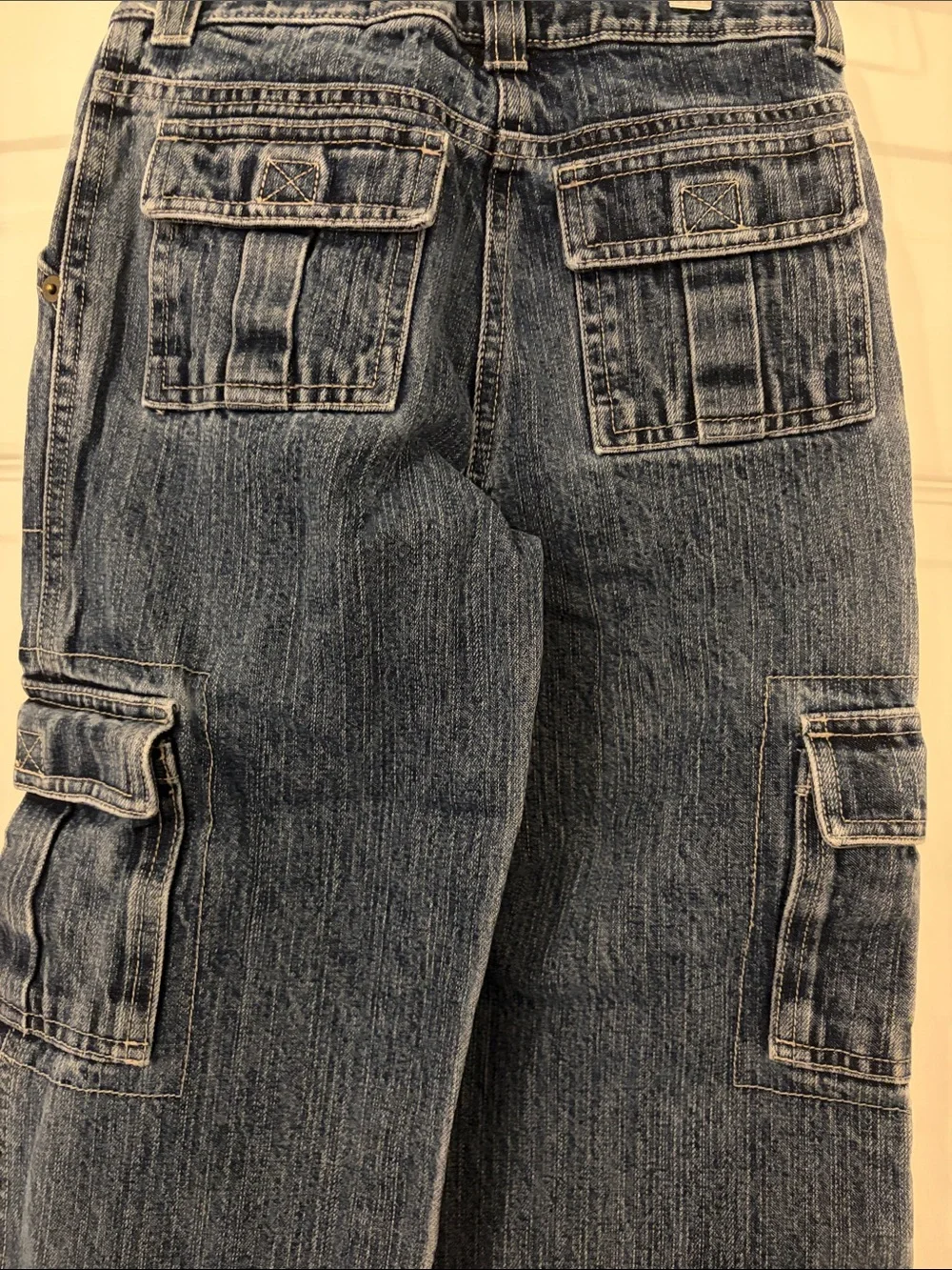 Gymboree Jeans VTG Wide-Leg Denim Cargo Pants with Flap Pockets Size 5